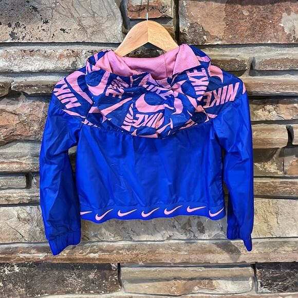 Nike AOP Blue and Pink Windbreaker Jacket - Picture 5 of 9